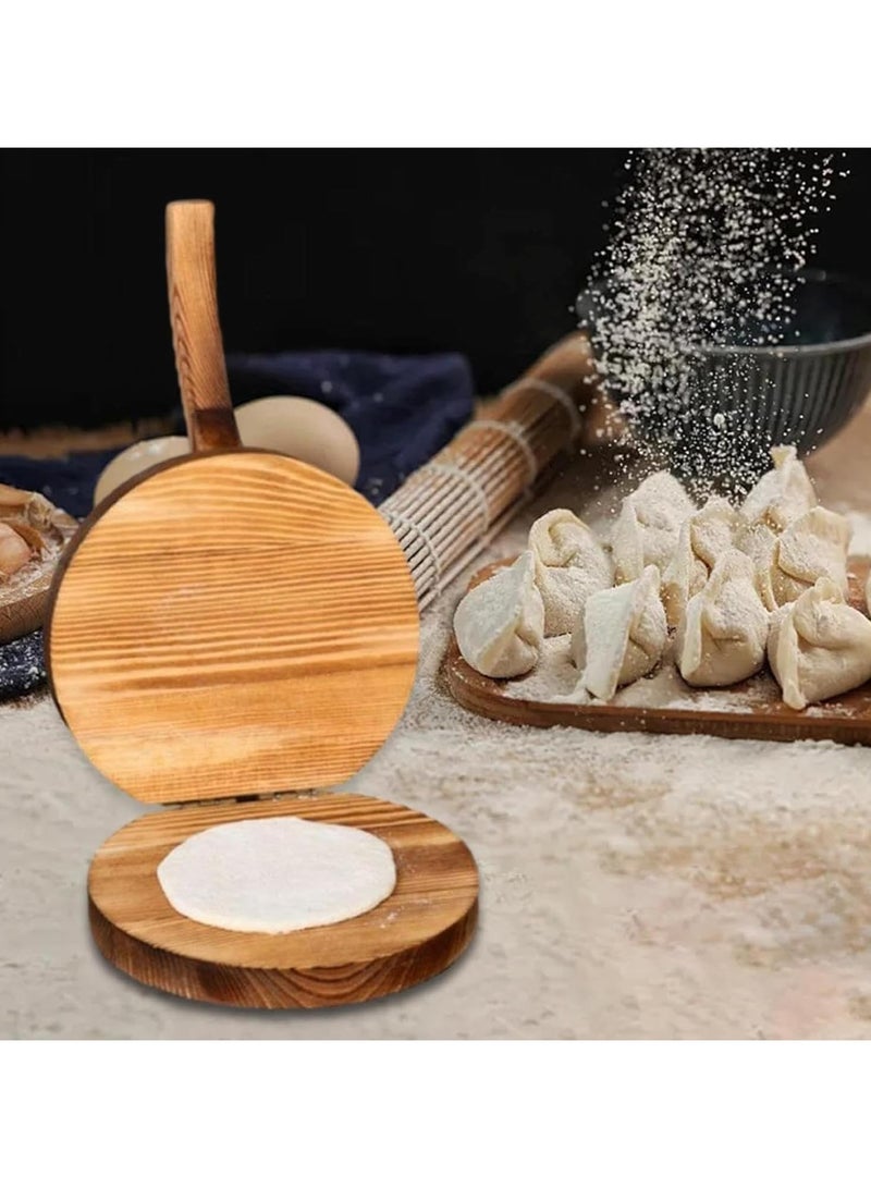 **مكبس تورتيلا خشبي، مكبس بيتزا وخبز مسطح يدوي، مدوّنة عجينة متعددة الوظائف للجنوكي والخبز المسطح – الأداة المثالية للمطبخ للضغط ولف العجين بدون جهد.** - Image 5